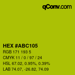 Color code: HEX #ABC105 | qconv.com