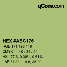 Color code: HEX #ABC176 | qconv.com
