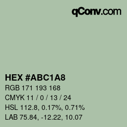 カラーコード: HEX #ABC1A8 | qconv.com