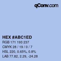 Farbcode: HEX #ABC1ED | qconv.com