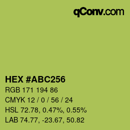 Color code: HEX #ABC256 | qconv.com