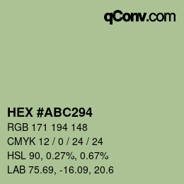 颜色代码: HEX #ABC294 | qconv.com