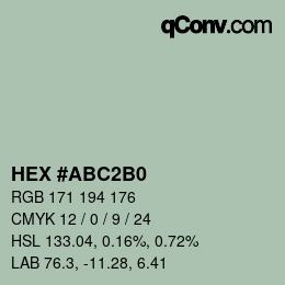 Color code: HEX #ABC2B0 | qconv.com