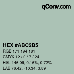 Color code: HEX #ABC2B5 | qconv.com