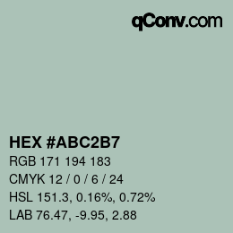 颜色代码: HEX #ABC2B7 | qconv.com