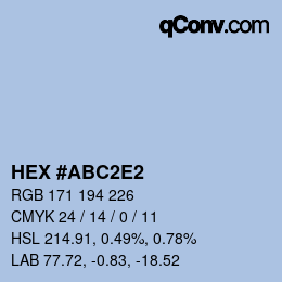 Color code: HEX #ABC2E2 | qconv.com