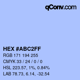 Color code: HEX #ABC2FF | qconv.com