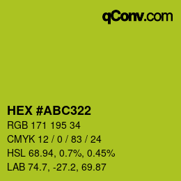 Color code: HEX #ABC322 | qconv.com