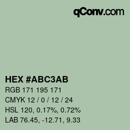 Color code: HEX #ABC3AB | qconv.com