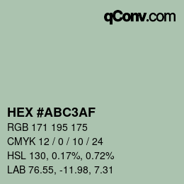 Color code: HEX #ABC3AF | qconv.com