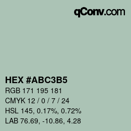 カラーコード: HEX #ABC3B5 | qconv.com