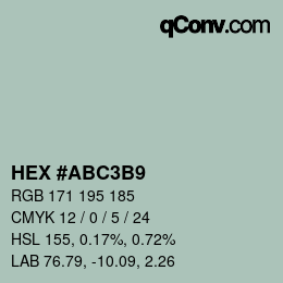 Color code: HEX #ABC3B9 | qconv.com