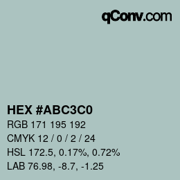 Color code: HEX #ABC3C0 | qconv.com