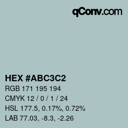 Color code: HEX #ABC3C2 | qconv.com