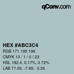 Color code: HEX #ABC3C4 | qconv.com