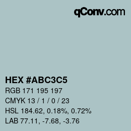 Color code: HEX #ABC3C5 | qconv.com