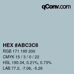 カラーコード: HEX #ABC3C8 | qconv.com