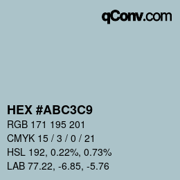 Color code: HEX #ABC3C9 | qconv.com