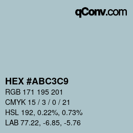 カラーコード: HEX #ABC3C9 | qconv.com