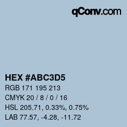 Color code: HEX #ABC3D5 | qconv.com