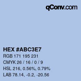 カラーコード: HEX #ABC3E7 | qconv.com