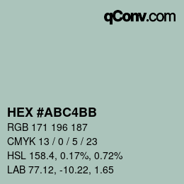 カラーコード: HEX #ABC4BB | qconv.com