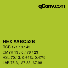 Color code: HEX #ABC52B | qconv.com