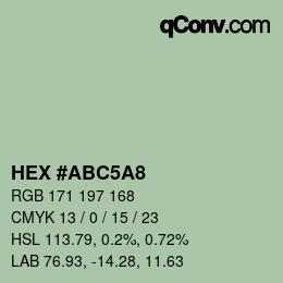 Farbcode: HEX #ABC5A8 | qconv.com