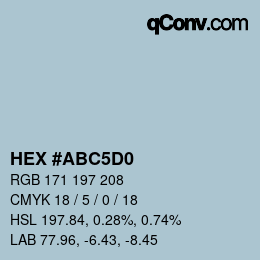 Color code: HEX #ABC5D0 | qconv.com