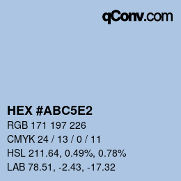 Farbcode: HEX #ABC5E2 | qconv.com