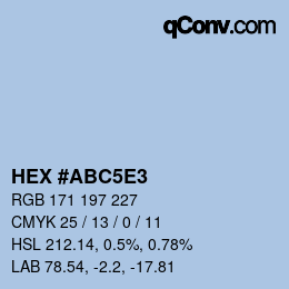 Code couleur: HEX #ABC5E3 | qconv.com