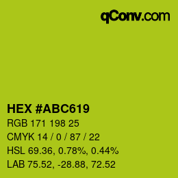 カラーコード: HEX #ABC619 | qconv.com