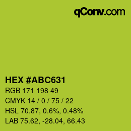 カラーコード: HEX #ABC631 | qconv.com