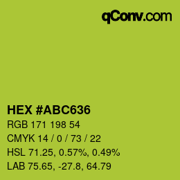 カラーコード: HEX #ABC636 | qconv.com