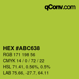Farbcode: HEX #ABC638 | qconv.com
