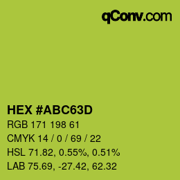 カラーコード: HEX #ABC63D | qconv.com