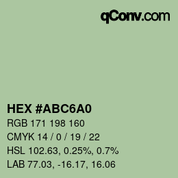 カラーコード: HEX #ABC6A0 | qconv.com