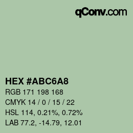 Código de color: HEX #ABC6A8 | qconv.com