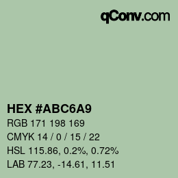 カラーコード: HEX #ABC6A9 | qconv.com