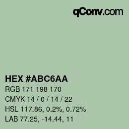 Farbcode: HEX #ABC6AA | qconv.com