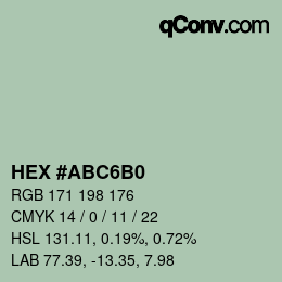 Farbcode: HEX #ABC6B0 | qconv.com