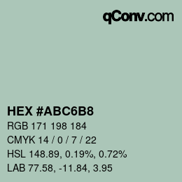 カラーコード: HEX #ABC6B8 | qconv.com