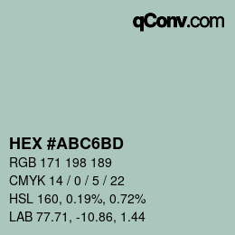 カラーコード: HEX #ABC6BD | qconv.com
