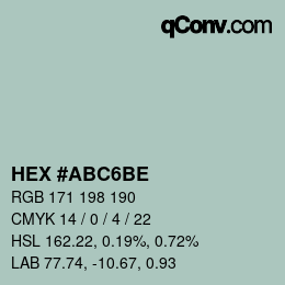 Color code: HEX #ABC6BE | qconv.com