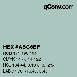 Código de color: HEX #ABC6BF | qconv.com