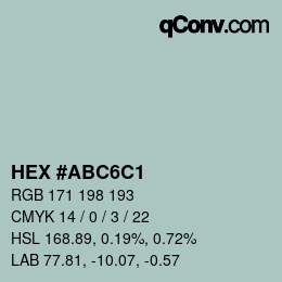 Color code: HEX #ABC6C1 | qconv.com