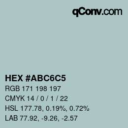 Color code: HEX #ABC6C5 | qconv.com