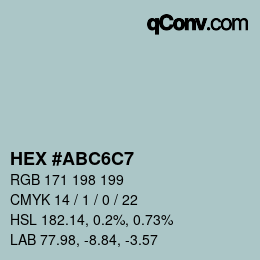 カラーコード: HEX #ABC6C7 | qconv.com