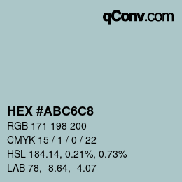 Farbcode: HEX #ABC6C8 | qconv.com