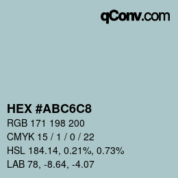 Código de color: HEX #ABC6C8 | qconv.com
